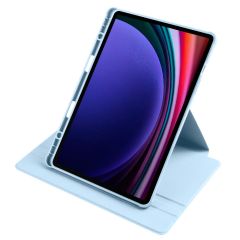 Galaxy Tab S9 11'' SM-X710 uyumlu Kılıf Kalem Bölmeli Dönebilen Yatay Dikey Standlı Akıllı Kapaklı Mavi