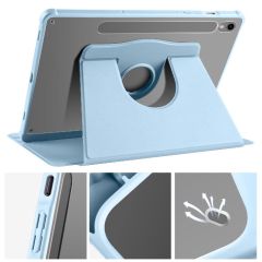Galaxy Tab S9 11'' SM-X710 uyumlu Kılıf Kalem Bölmeli Dönebilen Yatay Dikey Standlı Akıllı Kapaklı Mavi