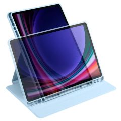 Galaxy Tab S9 11'' SM-X710 uyumlu Kılıf Kalem Bölmeli Dönebilen Yatay Dikey Standlı Akıllı Kapaklı Mavi