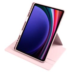 Galaxy Tab S9 11'' SM-X710 uyumlu Kılıf Kalem Bölmeli Dönebilen Yatay Dikey Standlı Akıllı Kapaklı Pembe