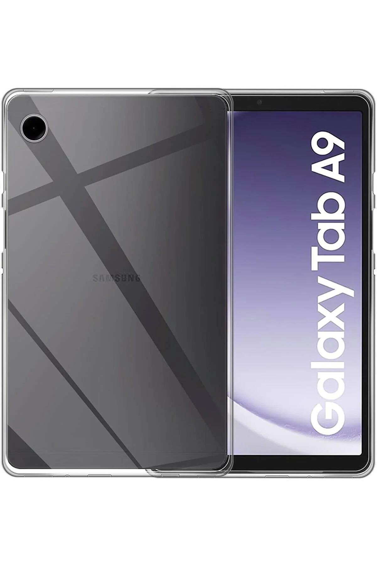 Galaxy Tab A9 8.7'' Uyumlu Şeffaf Silikon Kılıf Esnek TPU Kapak Arkası Buzlu Tablet Kılıfı