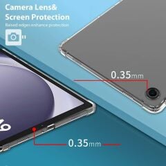 Galaxy Tab A9 8.7'' uyumlu Şeffaf Silikon Kılıf Anti Shock Koruyucu Kapak Darbe Emici Köşe Korumalı