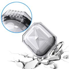 Airpods 3. Nesil Uyumlu Kılıf Silikon Kulaklık Kılıfı Renkli Çerçeveli Şeffaf Geometrik Tasarım