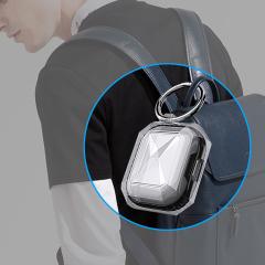 Airpods 3. Nesil Uyumlu Kılıf Silikon Kulaklık Kılıfı Renkli Çerçeveli Şeffaf Geometrik Tasarım