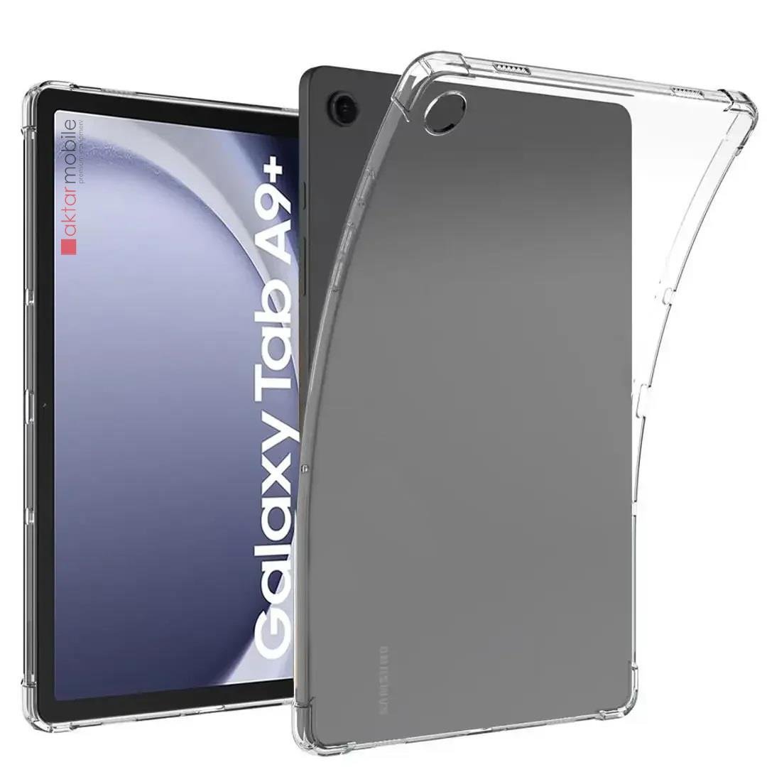 Galaxy Tab A9+ Plus 11'' uyumlu Şeffaf Silikon Kılıf Anti Shock Koruyucu Kapak Darbe Emici Köşe Korumalı
