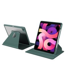iPad Pro 11 4. Nesil 2022 M2 Uyumlu Kılıf 360° Dönebilen Kalem Bölmeli Standlı Akıllı Kapak Premium Koyu Yeşil