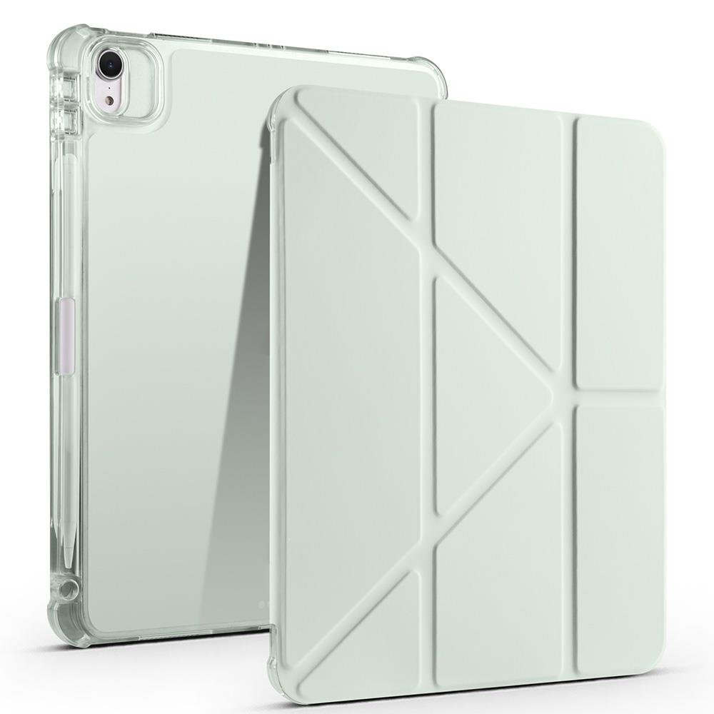 iPad Air 11 M2 2024 uyumlu Kapaklı Kılıf Kalem Bölmeli Tri Fold Standlı Uyku Modlu Akıllı Kapak Açık Yeşil