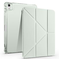 iPad Air 11 M2 2024 uyumlu Kapaklı Kılıf Kalem Bölmeli Tri Fold Standlı Uyku Modlu Akıllı Kapak Açık Yeşil