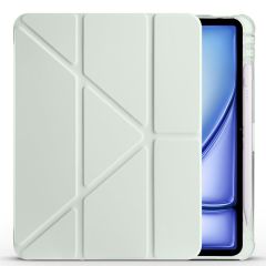 iPad Air 11 M2 2024 uyumlu Kapaklı Kılıf Kalem Bölmeli Tri Fold Standlı Uyku Modlu Akıllı Kapak Açık Yeşil