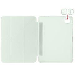 iPad Air 11 M2 2024 uyumlu Kapaklı Kılıf Kalem Bölmeli Tri Fold Standlı Uyku Modlu Akıllı Kapak Açık Yeşil