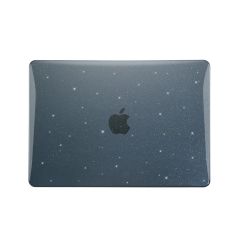 MacBook Air M3 13.6'' 2024 A3113 uyumlu Kılıf Simli Parlak Koruyucu Kapak Yaldızlı Hava Kanallı Lacivert