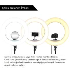 Ring Light Led Işık Halkası 18’’ 45 cm Profesyonel Stüdyo Işığı ve 210 cm Monopod+Taşıma Çantası
