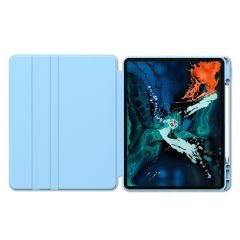 iPad Pro 11 4. Nesil 2022 M2 Uyumlu Kılıf 360° Dönebilen Kalem Bölmeli Standlı Akıllı Kapak Premium Mavi