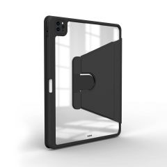 iPad Pro 11 4. Nesil 2022 M2 Uyumlu Kılıf 360° Dönebilen Kalem Bölmeli Standlı Akıllı Kapak Premium Siyah