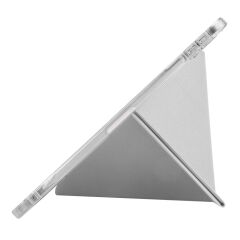 iPad Air 11 M2 2024 uyumlu Kapaklı Kılıf Kalem Bölmeli Tri Fold Standlı Uyku Modlu Akıllı Kapak Gri