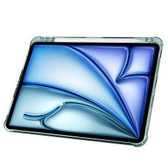 iPad Air 11 M2 2024 uyumlu Kapaklı Kılıf Kalem Bölmeli Tri Fold Standlı Uyku Modlu Akıllı Kapak Koyu Yeşil