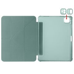 iPad Air 11 M2 2024 uyumlu Kapaklı Kılıf Kalem Bölmeli Tri Fold Standlı Uyku Modlu Akıllı Kapak Koyu Yeşil