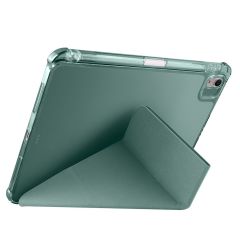 iPad Air 11 M2 2024 uyumlu Kapaklı Kılıf Kalem Bölmeli Tri Fold Standlı Uyku Modlu Akıllı Kapak Koyu Yeşil