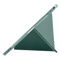 iPad Air 11 M2 2024 uyumlu Kapaklı Kılıf Kalem Bölmeli Tri Fold Standlı Uyku Modlu Akıllı Kapak Koyu Yeşil