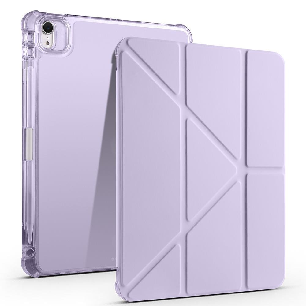 iPad Air 11 M2 2024 uyumlu Kapaklı Kılıf Kalem Bölmeli Tri Fold Standlı Uyku Modlu Akıllı Kapak Lila