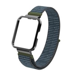 Redmi Watch 2 Lite uyumlu Spor Loop Kordon & Kasa Koruma 2 in 1 Hasır Örgü Cırtlı Kayış Velcro No: 06