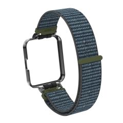 Redmi Watch 2 Lite uyumlu Spor Loop Kordon & Kasa Koruma 2 in 1 Hasır Örgü Cırtlı Kayış Velcro No: 06