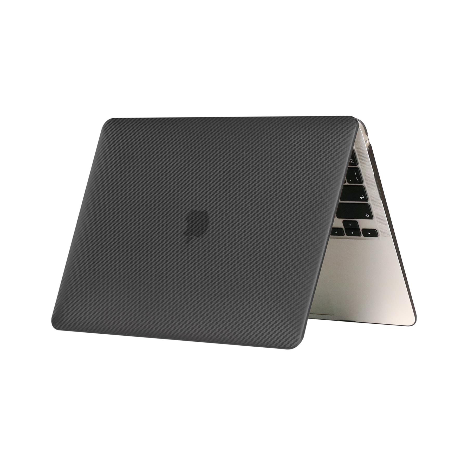 MacBook Air M3 13.6'' 2024 A3113 uyumlu Kılıf Karbon Fiber Desenli Koruyucu Kapak Transpan Tasarım