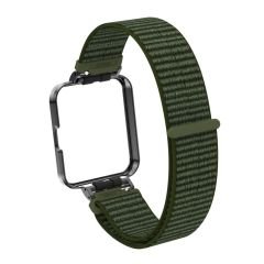 Redmi Watch 2 Lite uyumlu Spor Loop Kordon & Kasa Koruma 2 in 1 Hasır Örgü Cırtlı Kayış Velcro No: 08