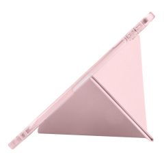 iPad Air 11 M2 2024 uyumlu Kapaklı Kılıf Kalem Bölmeli Tri Fold Standlı Uyku Modlu Akıllı Kapak Rose Gold