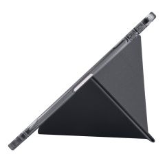 iPad Air 11 M2 2024 uyumlu Kapaklı Kılıf Kalem Bölmeli Tri Fold Standlı Uyku Modlu Akıllı Kapak Siyah