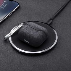 Airpods 4. Nesil Uyumlu Kılıf Deri Görünümlü Silikon Kapak Kulaklık Kılıfı