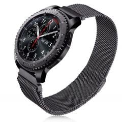 Samsung Gear S3 Uyumlu Hasır Metal Kordon Mıknatıslı Tel Örgü Kayış