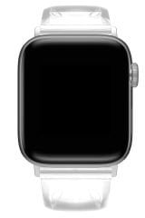 Apple Watch 7 45 mm uyumlu Şeffaf Silikon Kordon Şık ve Estetik Kayış