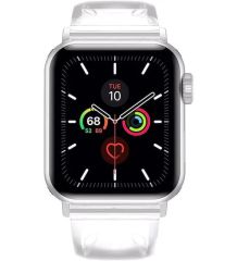 Apple Watch 7 41 mm uyumlu Şeffaf Silikon Kordon Şık ve Estetik Kayış