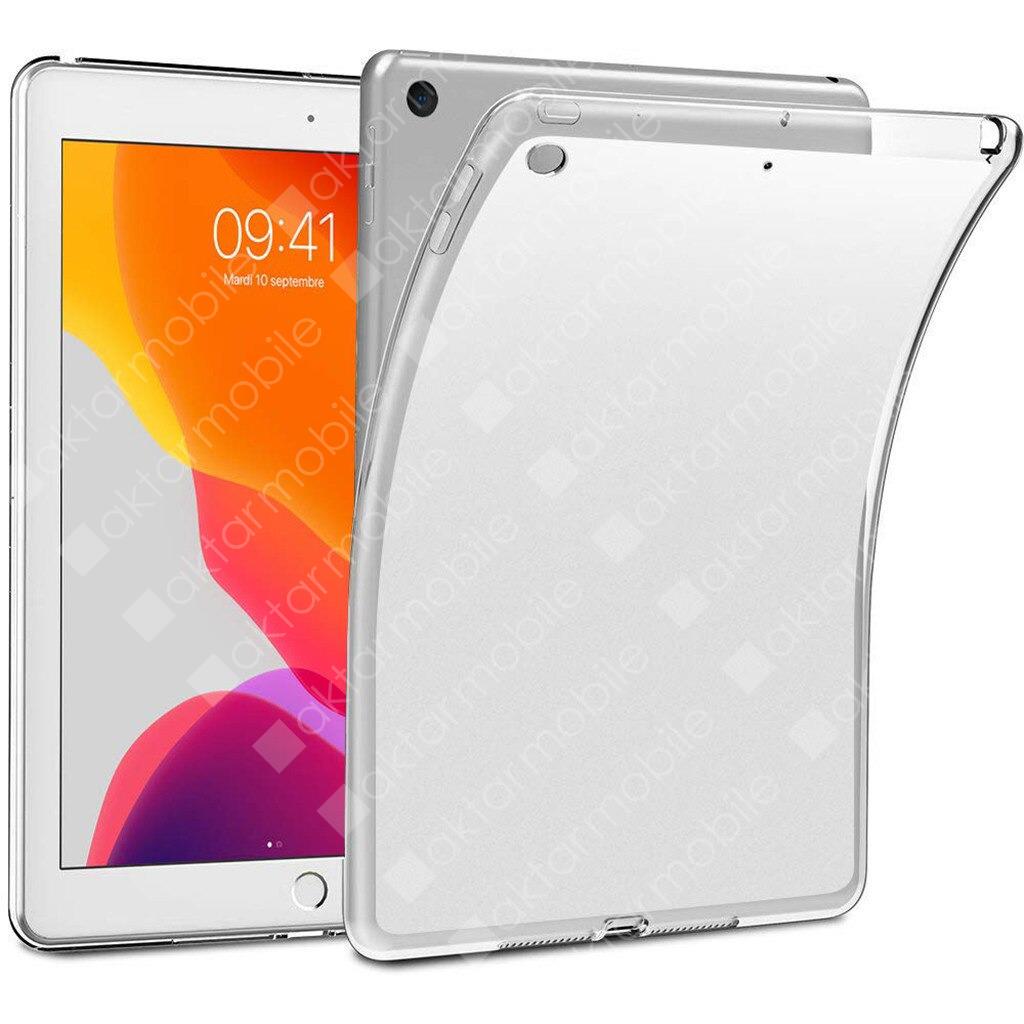 Apple iPad 9. Nesil 2021 10.2'' inc Kılıf Şeffaf Silikon Tablet Kılıfı Esnek TPU Kapak Arkası Buzlu
