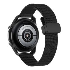 Huawei Watch GT 3 Pro 46 mm Uyumlu Hasır Metal Kordon Magnetik D Tokalı Tel Örgü Kayış Mıknatıslı