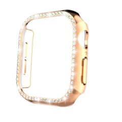 Apple Watch 10 42 mm uyumlu Kasa Koruyucu Taşlı Tasarım Metalik Renk Gövde Koruma (Önü Açık)