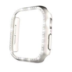 Apple Watch 10 42 mm uyumlu Kasa Koruyucu Taşlı Tasarım Metalik Renk Gövde Koruma (Önü Açık) Starlight