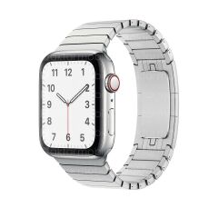 Apple Watch 7 6 SE 5 4 3 2 1 - 42 / 44 / 45 mm uyumlu Metal Kordon Baklalı Model Bilezik Çelik Kayış