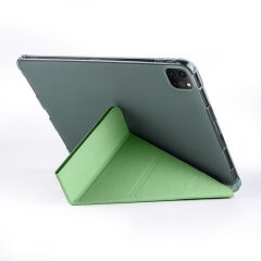 iPad Pro 11 4. Nesil 2022 M2 Uyumlu Kılıf Kalem Bölmeli Premium Akıllı Kapak Standlı Smart Cover Açık Yeşil
