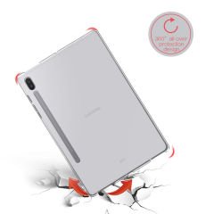 Samsung Galaxy Tab S7 FE LTE T737 Uyumlu Kılıf Silikon Kalem Bölmeli Tablet Kılıfı Şeffaf