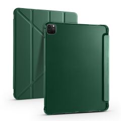 iPad Pro 11 4. Nesil 2022 M2 Uyumlu Kılıf Kalem Bölmeli Premium Akıllı Kapak Standlı Smart Cover Koyu Yeşil