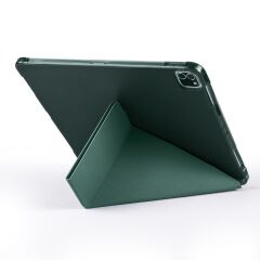 iPad Pro 11 4. Nesil 2022 M2 Uyumlu Kılıf Kalem Bölmeli Premium Akıllı Kapak Standlı Smart Cover Koyu Yeşil