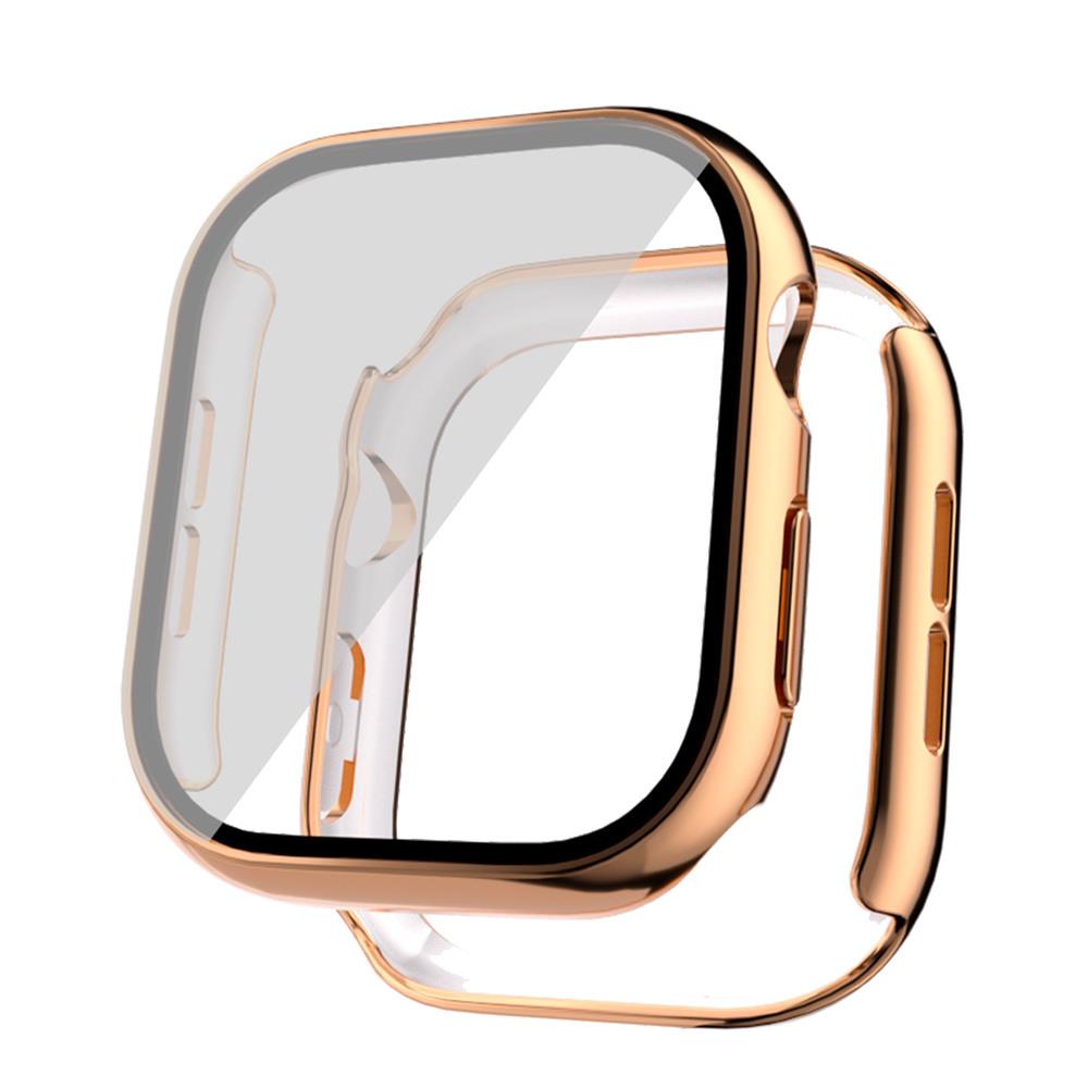 Apple Watch 10 42 mm uyumlu Ekran Koruyucu Kasa Koruma Electroplate Parlak Tasarım Tam Koruma Rose Gold