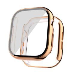 Apple Watch 10 42 mm uyumlu Ekran Koruyucu Kasa Koruma Electroplate Parlak Tasarım Tam Koruma Rose Gold