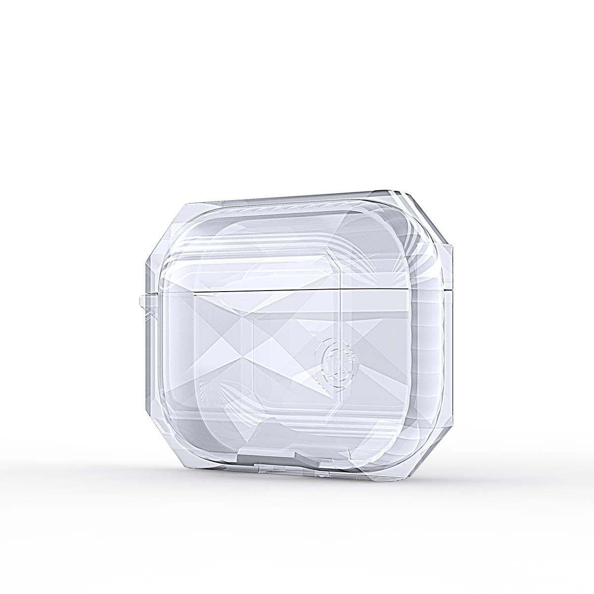 Airpods Pro Uyumlu Kılıf Silikon Kulaklık Kılıfı Renkli Çerçeveli Şeffaf Geometrik Tasarım Şeffaf