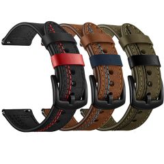 Amazfit Bip U Pro 40 mm Uyumlu Deri Kordon Spor Dikişli Deri Kayış