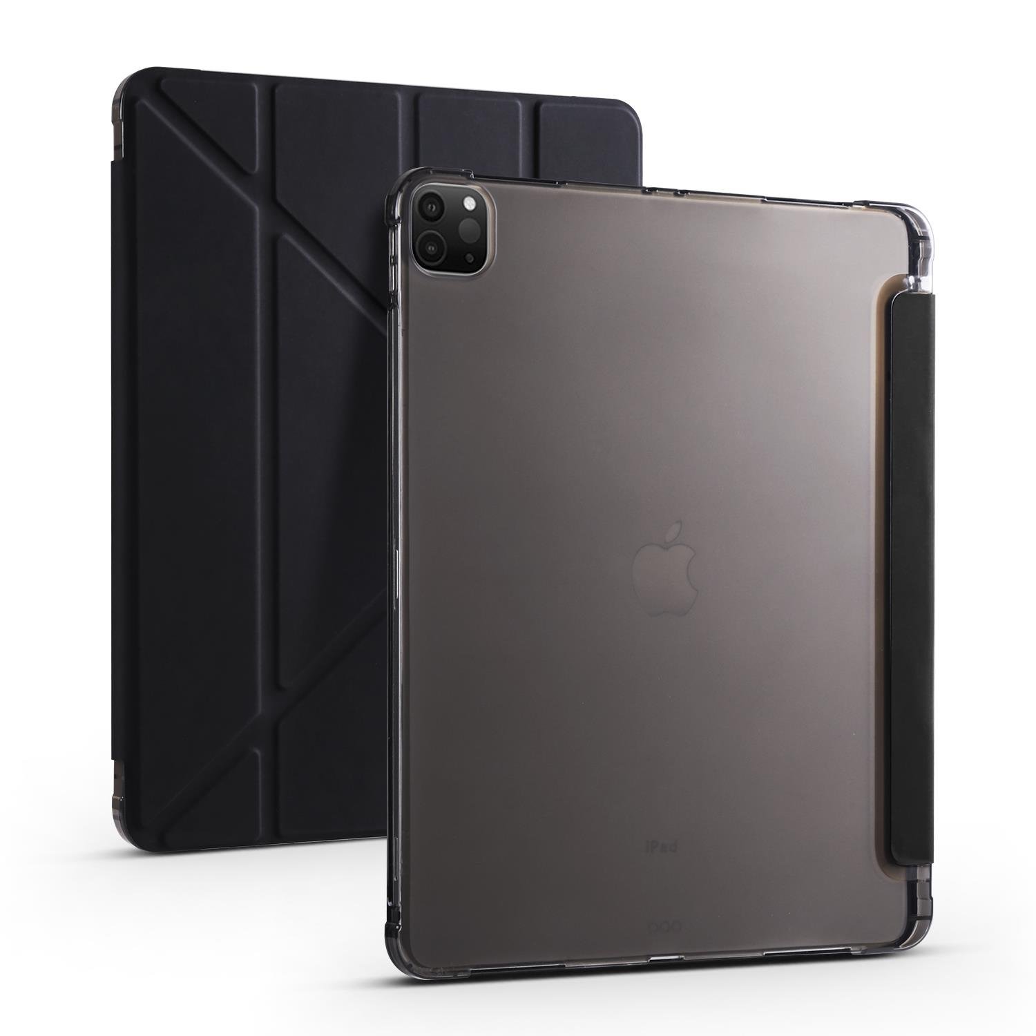 iPad Pro 11 4. Nesil 2022 M2 Uyumlu Kılıf Kalem Bölmeli Premium Akıllı Kapak Standlı Smart Cover Siyah