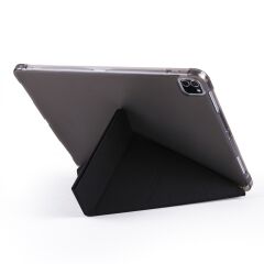 iPad Pro 11 4. Nesil 2022 M2 Uyumlu Kılıf Kalem Bölmeli Premium Akıllı Kapak Standlı Smart Cover Siyah