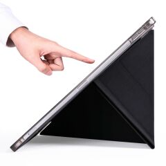iPad Pro 11 4. Nesil 2022 M2 Uyumlu Kılıf Kalem Bölmeli Premium Akıllı Kapak Standlı Smart Cover Siyah